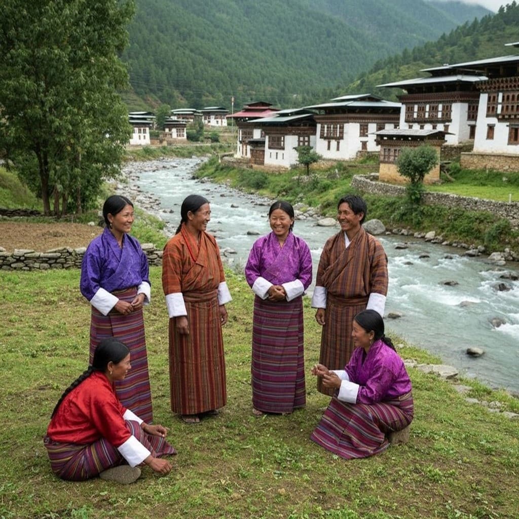 Bhutan happiness culture traditional life community - Gross National Happiness