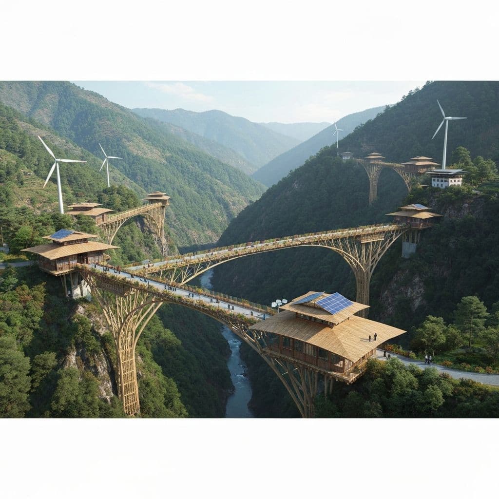 Gelephu masterplan showing inhabitable bridges design