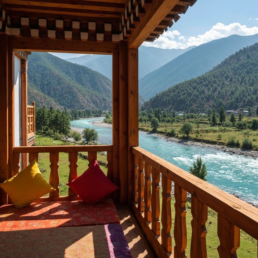 Luxury accommodation with river balcony view