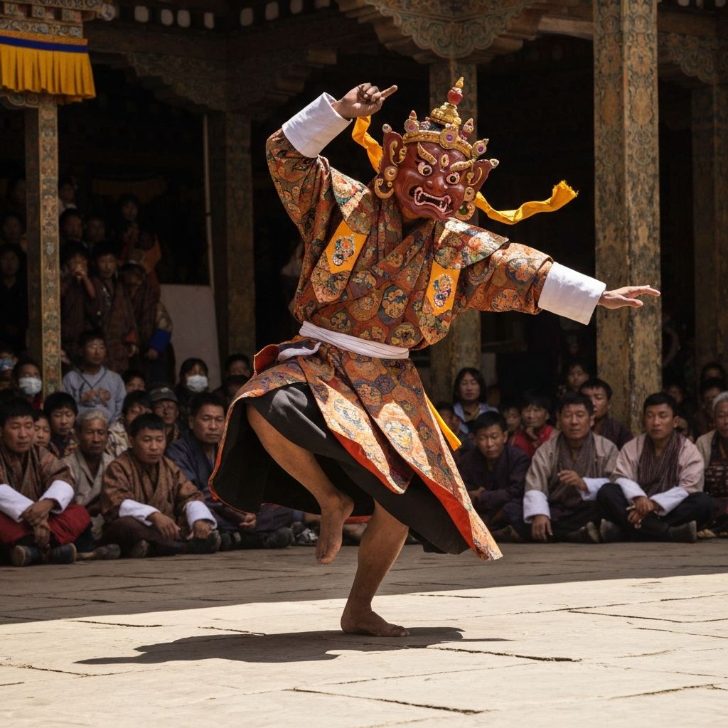 Traditional dancer in Bhutan